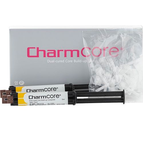 ЧармКор (CharmCore), белый, Мат-л композитный двойного действия, 2шпрх5мл+20+20, DentKist