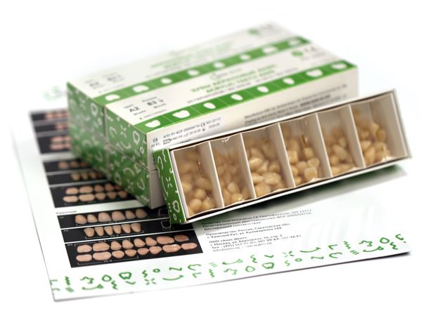 Зубы акриловые ANIS 2-х слойные B2 размер 22 (22, 44, 82 верх, 82 низ) 560шт, АНИС