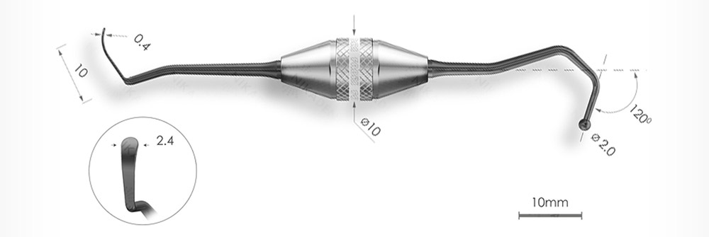 1510-2,0F Black Дистальная штопфер - гладилка с дополнительными изгибами Штопфер - шарик Ø2,0мм с эргономичной ручкой Ø10мм Покрытие Black 1510-2,0F Black Дистальная штопфер - гладилка с дополнительными изгибами Штопфер - шарик Ø2,0мм с эргономичной ручкой Ø10мм Покрытие Black