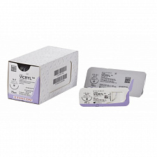 Викрил (Vicryl), 6/0 (12шт, 45см, 13мм, 1/2, н/окр), W9981, Jh@Jh
