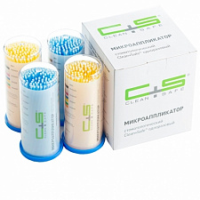 Микроаппликаторы файн, желтый\голубой, 100шт, d=1,5мм, Clean+Safe