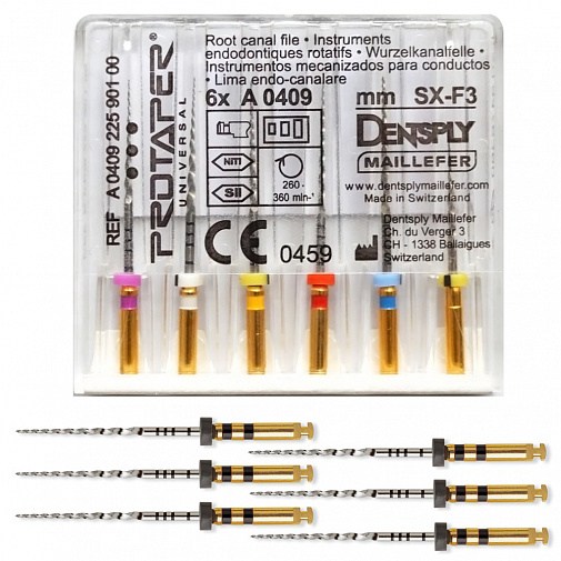 Машинные файлы ProTaper 31мм F4 (6шт), A041123110412, МАЛИФЕР
