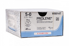 Пролен (Prolene) 5-0 (24шт, 45см/реж../16мм/3/8), W8006Т, Jh@Jh